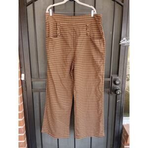 Unique Vintage Brand 40s 50s Inspired High Waisted Woven Trousers- Size 16